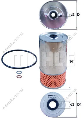 Фильтр масляный MB OM616-617 MAHLE / KNECHT OX 78D (фото 1)
