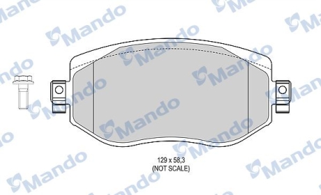 Колодки тормозные дисковые передние MANDO MBF015304 (фото 1)