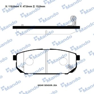 Фото колодки гальм. MANDO RMPK21NS Колодки гальм. MANDO RMPK21NS