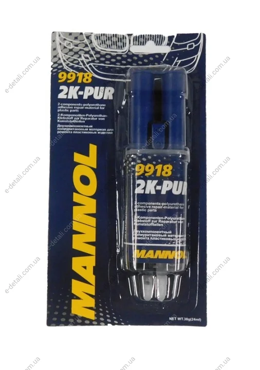 Клей двокомпонентний універсальний MANNOL 2K-PUR (30g/24ml) (12шт уп) Mannol 9918 (фото 1)