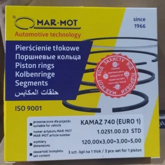 Кільця поршневі КАМАЗ П/К MAR-MOT (вир-во Польща) Mar-Mot 740.1000106