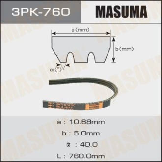 Ремінь поліклінової 3PK- 760 MASUMA 3PK760