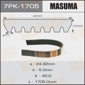 Ремінь поліклінової MASUMA 7PK1705
