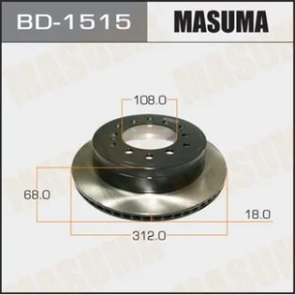 Диск гальмівний задній 2) Lexus GX460 (09-)/ Toyota Land Cruiser Prado (09-) MASUMA BD1515