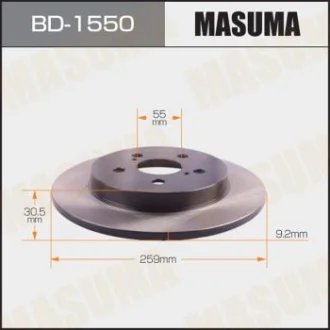 Диск тормозной задний (кратно 2) Toyota Prius (09-15) MASUMA BD1550