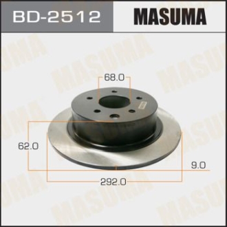 Диск тормозной задний (кратно 2) Nissan Juke (10-), Teana (06-16) MASUMA BD2512 (фото 1)