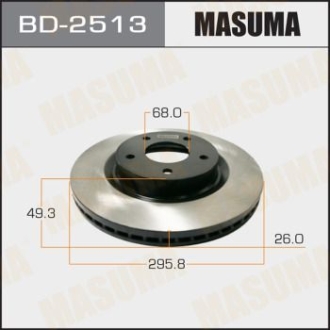 Диск гальмівний передній (кратно 2) Nissan Teana (08-14) MASUMA BD2513 (фото 1)