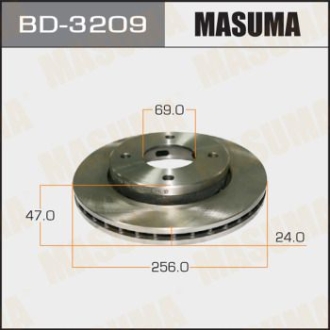 Диск гальмівний передній (кратно 2) Mitsubishi Colt (04-12) MASUMA BD3209