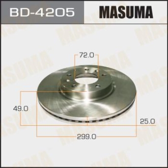 Диск тормозной передний (кратно 2) Mazda 6 (07-12) MASUMA BD4205