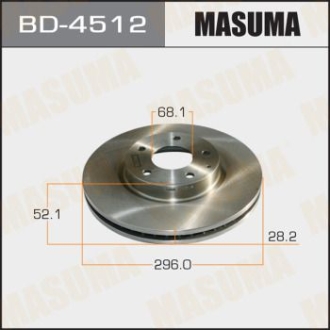 Диск гальмівний передній (кратно 2) Mazda CX-5, 6 (11-) MASUMA BD4512