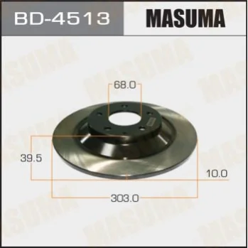 Диск гальмівний задній 2) Mazda CX-30 4WD (19-), CX-5 (11-) MASUMA BD4513 (фото 1)