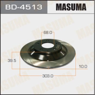 Диск тормозной задний (кратно 2) Mazda CX-30 4WD (19-), CX-5 (11-) MASUMA BD4513 (фото 1)