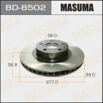Диск гальмівний передній (кратно 2) FORESTER/ S11 MASUMA BD8502