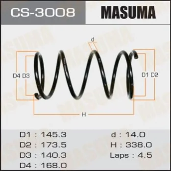 Пружина подвески передняя Mitsubishi Lancer (03-11) Masuma MASUMA CS3008 (фото 1)