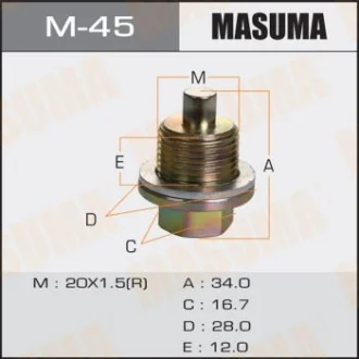 Пробка сливная поддона (с шайбой 20х1.5mm) Honda Masuma MASUMA M45