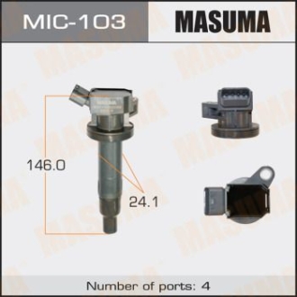 Катушка зажигания Toyota Avensis 1.6, 1.8 (00-08), Corolla 1.6, 1.8 (00-11) MASUMA MIC103