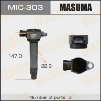 Котушка запалювання Mitsubishi ASX, Lancer 1.8, 2.0 (-17), Outlander 2.0, 2.4, 3.0 (08-) MASUMA MIC303 (фото 1)