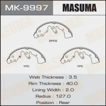 Колодки тормозные стояночного тормоза MASUMA MK9997 (фото 1)