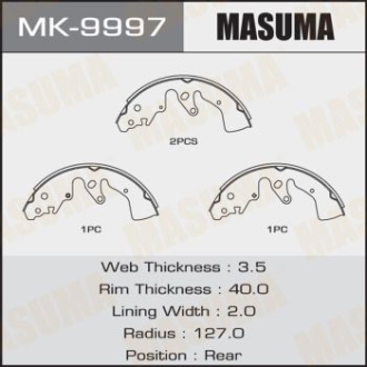 Колодки гальмівні гальма стоянки MASUMA MK9997