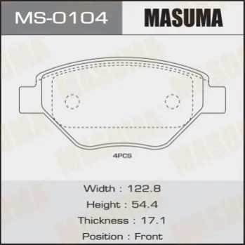 Колодки тормозные AN-4592K, P68031 передн RENAULT MEGANE II MASUMA MS0104 (фото 1)