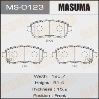 Колодки тормозные MASUMA MS0123