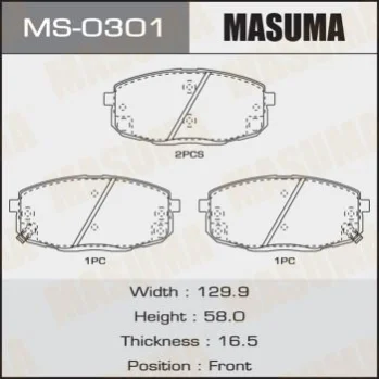 Колодки тормозные передн Hyundai i30 (07-)/Kia Ceed (06-) Masuma MASUMA MS0301 (фото 1)