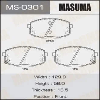 Колодки тормозные передн Hyundai i30 (07-)/Kia Ceed (06-) Masuma MASUMA MS0301