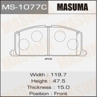 КОЛОДКИ ГАЛЬМІВНІ MASUMA MS1077