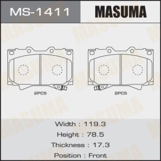 Колодки тормозные MASUMA MS1411 (фото 1)