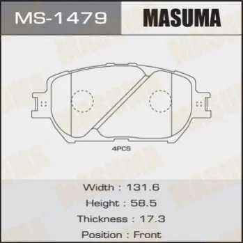 Колодки тормозные передн MASUMA MS1479 (фото 1)