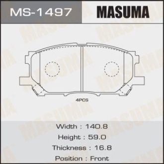 Колодки тормозные передн Lexus RX 300, 330, 350 (04-08) MASUMA MS1497