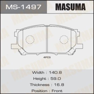 Колодки гальмівні передні Lexus RX 300, 330, 350 (04-08) MASUMA MS1497