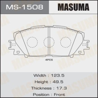 Колодки тормозные MASUMA MS1508