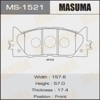 Колодки гальмівні передні Toyota Camry (06-) MASUMA MS1521