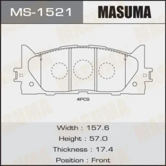 Колодки гальмівні передні Toyota Camry (06-) MASUMA MS1521