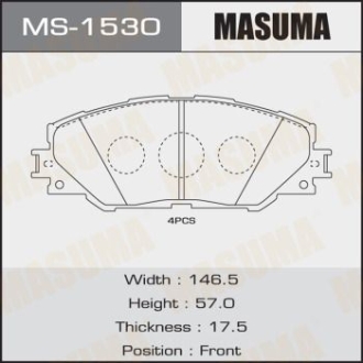 Колодки тормозные передн Toyota Auris (10-), RAV 4 (05-16) MASUMA MS1530