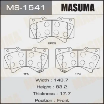 Колодки тормозные передн Lexus LX570/ Toyota Land Cruiser (07-) Masuma MASUMA MS1541 (фото 1)