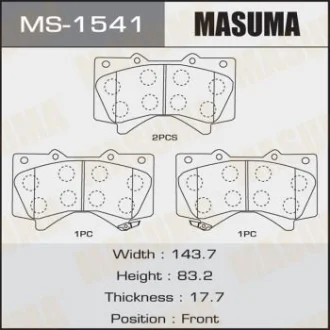 Колодки гальмівні передні Lexus LX570/ Toyota Land Cruiser (07-) Masuma MASUMA MS1541