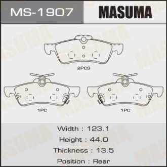 Колодки тормозные MASUMA MS1907
