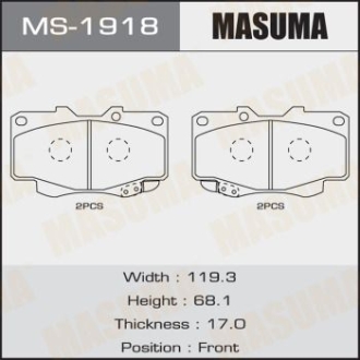 Колодки тормозные передн Toyota Hilux (05-12) MASUMA MS1918