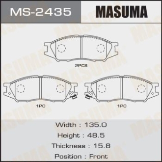 Колодки тормозные передн Mitsubishi Lancer (00-08) MASUMA MS2435