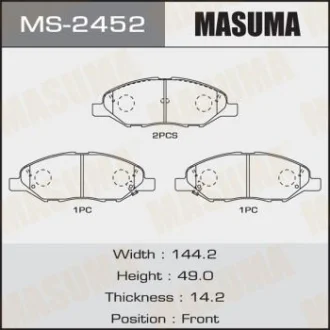 Колодки тормозные передн Nissan Note (05-12), Tida (04-12) MASUMA MS2452