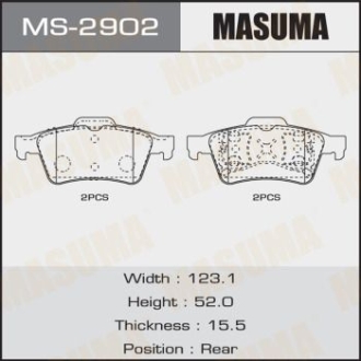 Колодки тормозные MASUMA MS2902