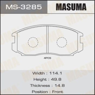 Колодки гальмівні передні TOYOTA HILUX VI MASUMA MS3285