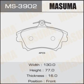 Колодки тормозные MASUMA MS3902