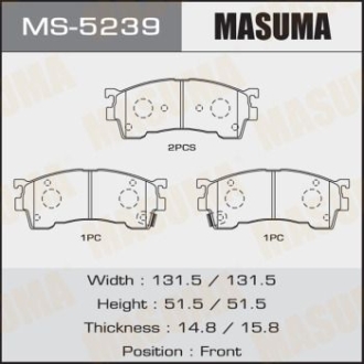 Колодки гальмівні передні MASUMA MS5239