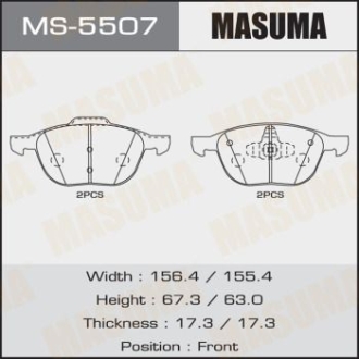 Колодки тормозные передн Ford Focus (04-)/ Mazda 3 (03-), 5 (05-15) MASUMA MS5507 (фото 1)