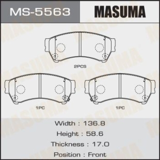 Колодки тормозные передн Mazda 6 (07-12) MASUMA MS5563 (фото 1)