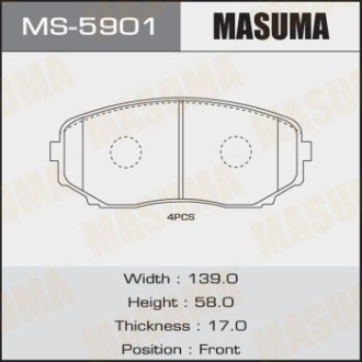 Колодки тормозные передн Mazda CX-7 (07-12), CX-9 (17-) MASUMA MS5901