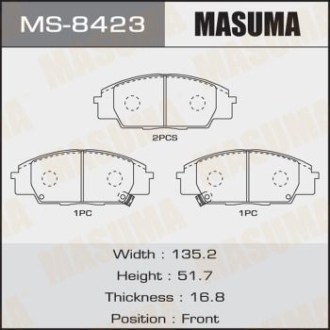 Колодки гальмівні передні HONDA CIVIC VIII, FR-V MASUMA MS8423 (фото 1)